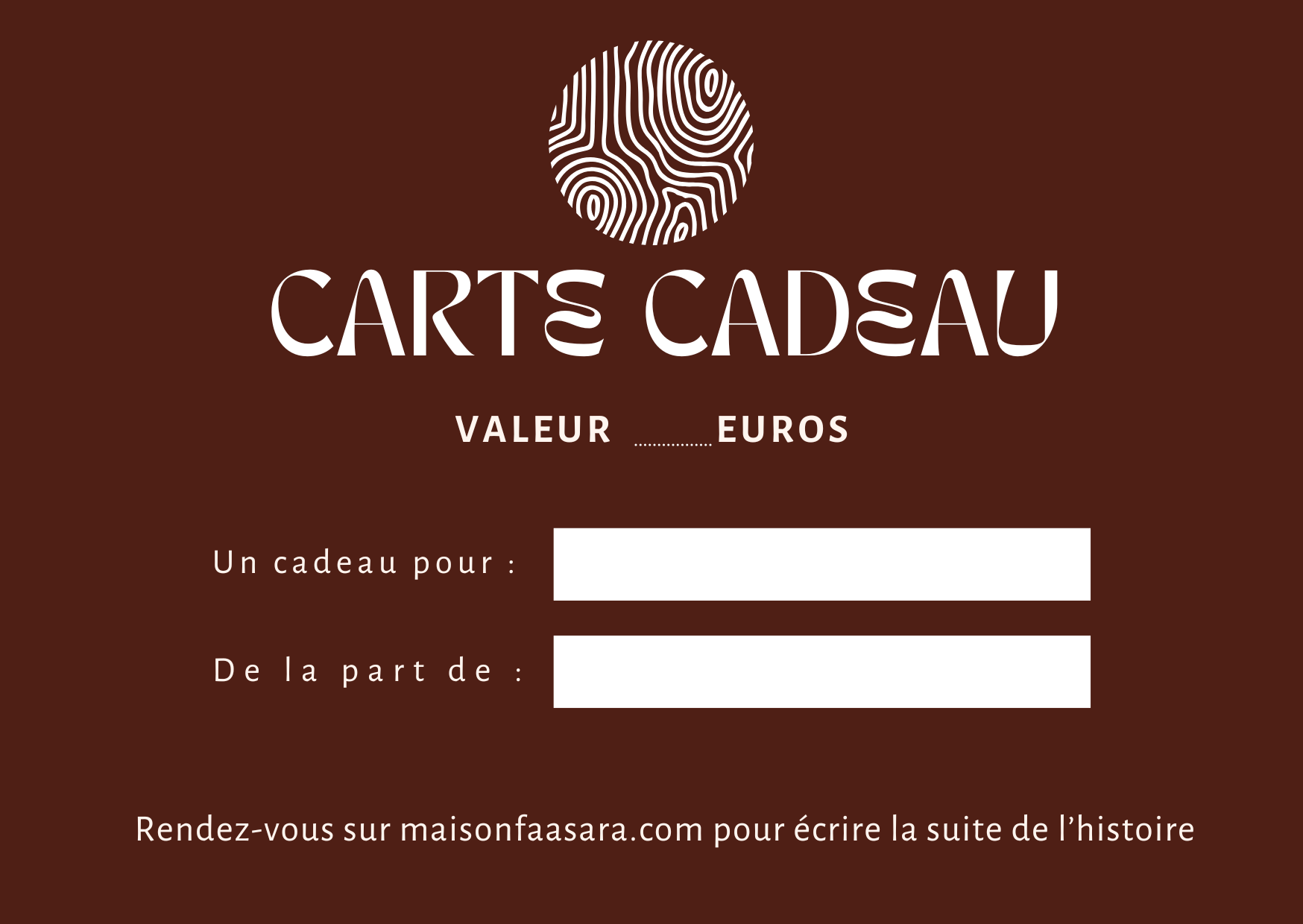 Carte-Cadeau Maison Faasara