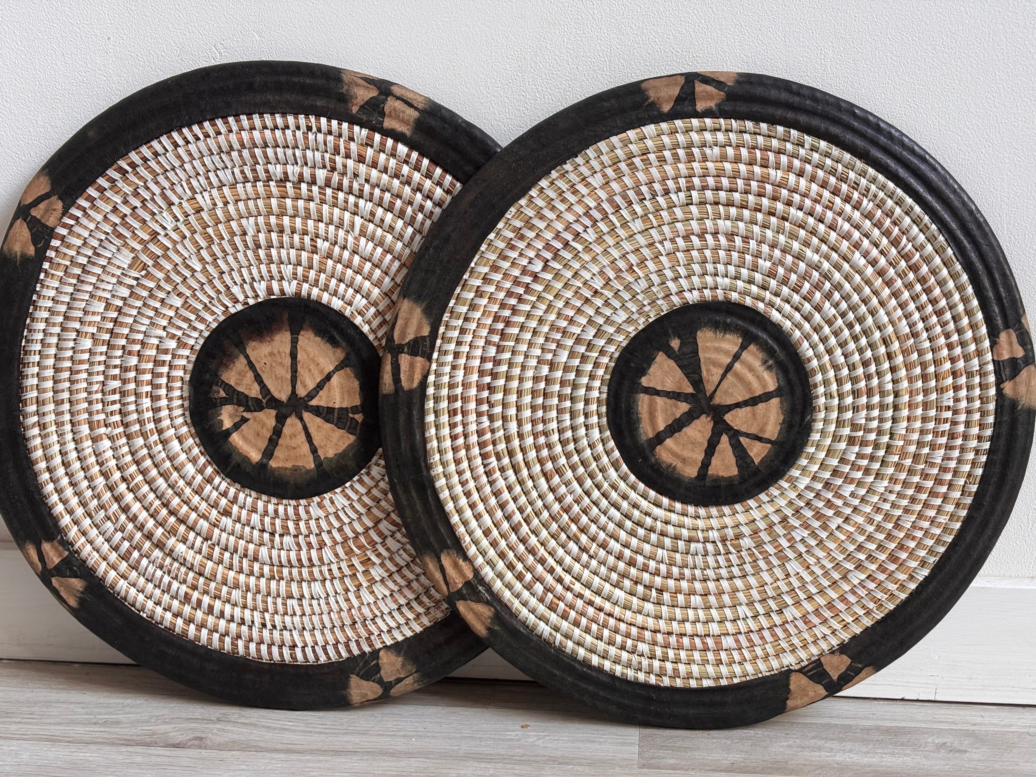 KAURIS Noir - Lot de 2 dessous de plats
