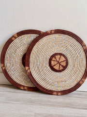 KAURIS Marron - Lot de 2 dessous de plats