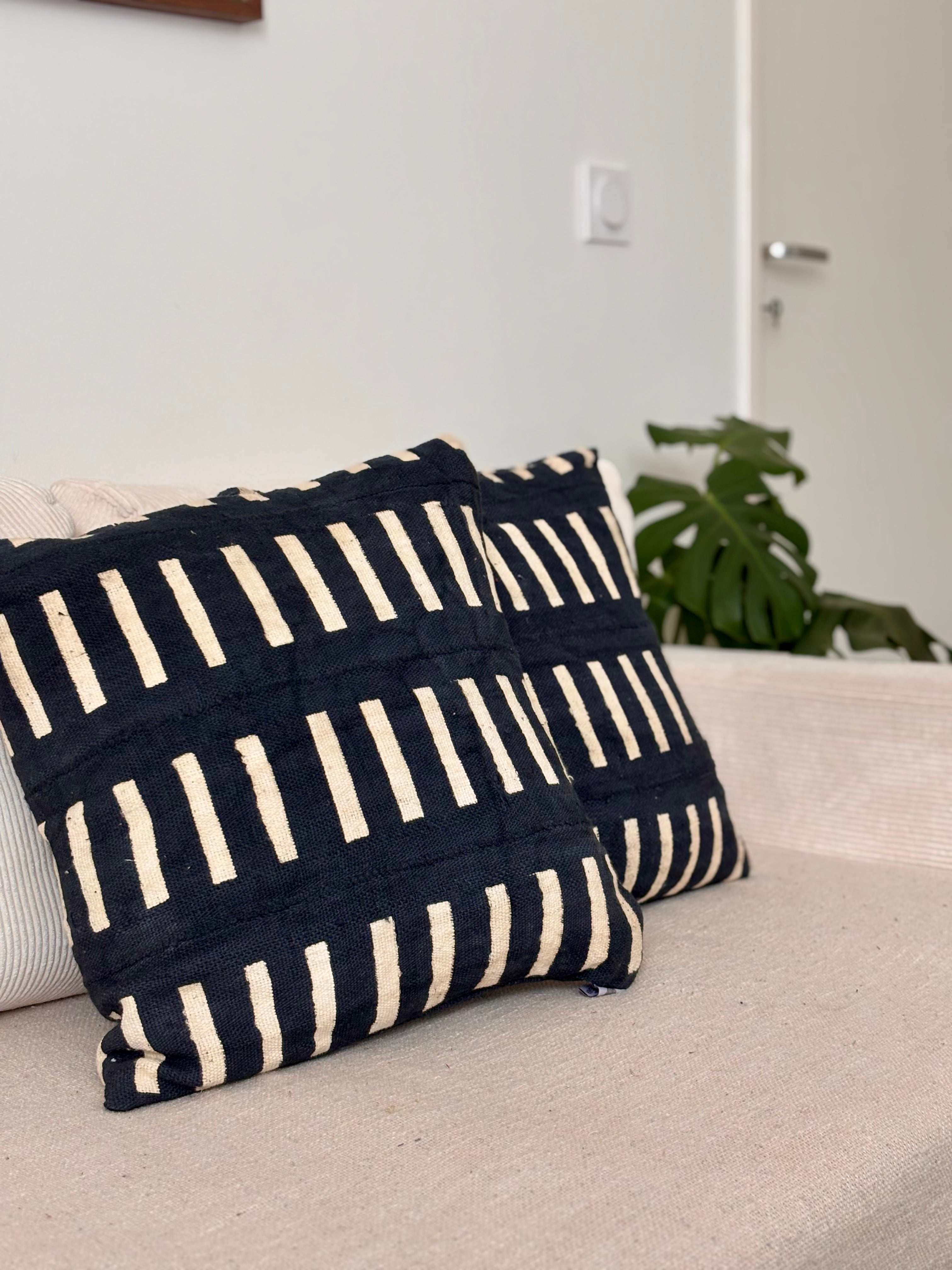 GUDDI - Lot de 2 housses de coussin bogolan