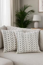 RACINES - Lot de 2 housses de coussin bogolan