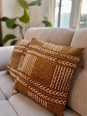 RACINES Kaki - Lot de 2 housses de coussin bogolan